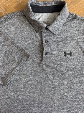 Under Armour Gray Marled Performance Polo